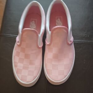Vans Kids Pink Checkered Slip-On Sneakers